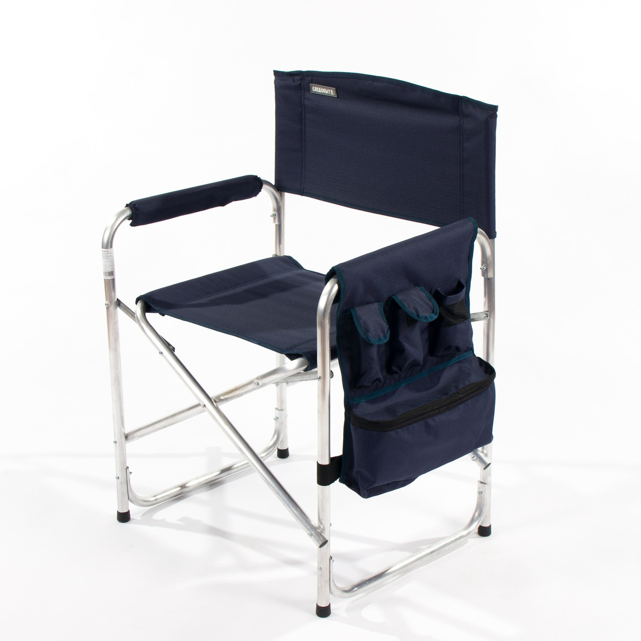 Кресло складное "СЛЕДОПЫТ" 585х450х825 мм, с карманом на подлокотнике, алюминий, синий - фото 1 - id-p188976152