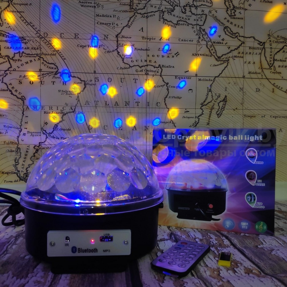 Диско-шар музыкальный LED Ktv Ball MP3 плеер с bluetooth с пультом управления музыкой - фото 7 - id-p188984577