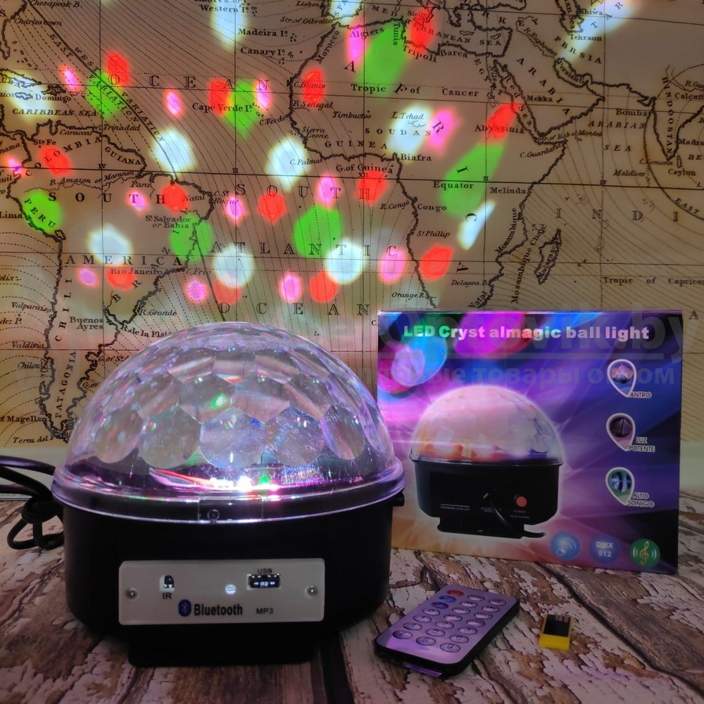 Диско-шар музыкальный LED Ktv Ball MP3 плеер с bluetooth с пультом управления музыкой - фото 9 - id-p188984577