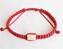Браслет Шамбала Красная Нить с натуральным камнем Опал Розовый, 8*10мм - для любви и творчества
