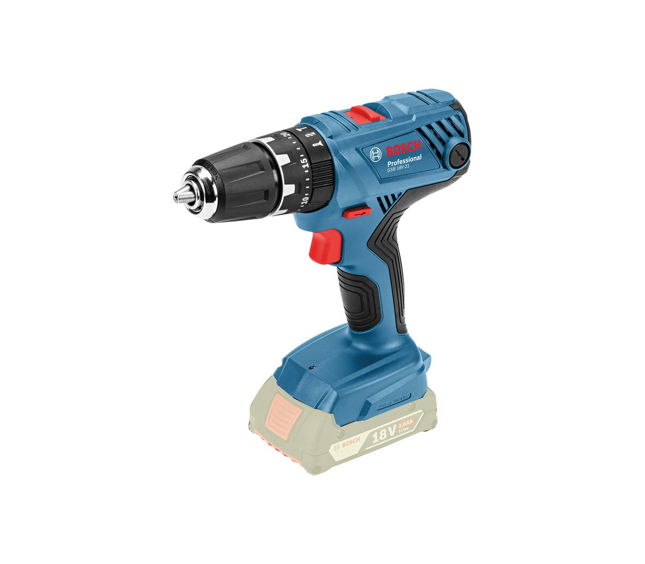 Дрель-шуруповерт ударная Bosch GSB 18V-21 Professional (55 Нм, без АКБ) - фото 2 - id-p188985604