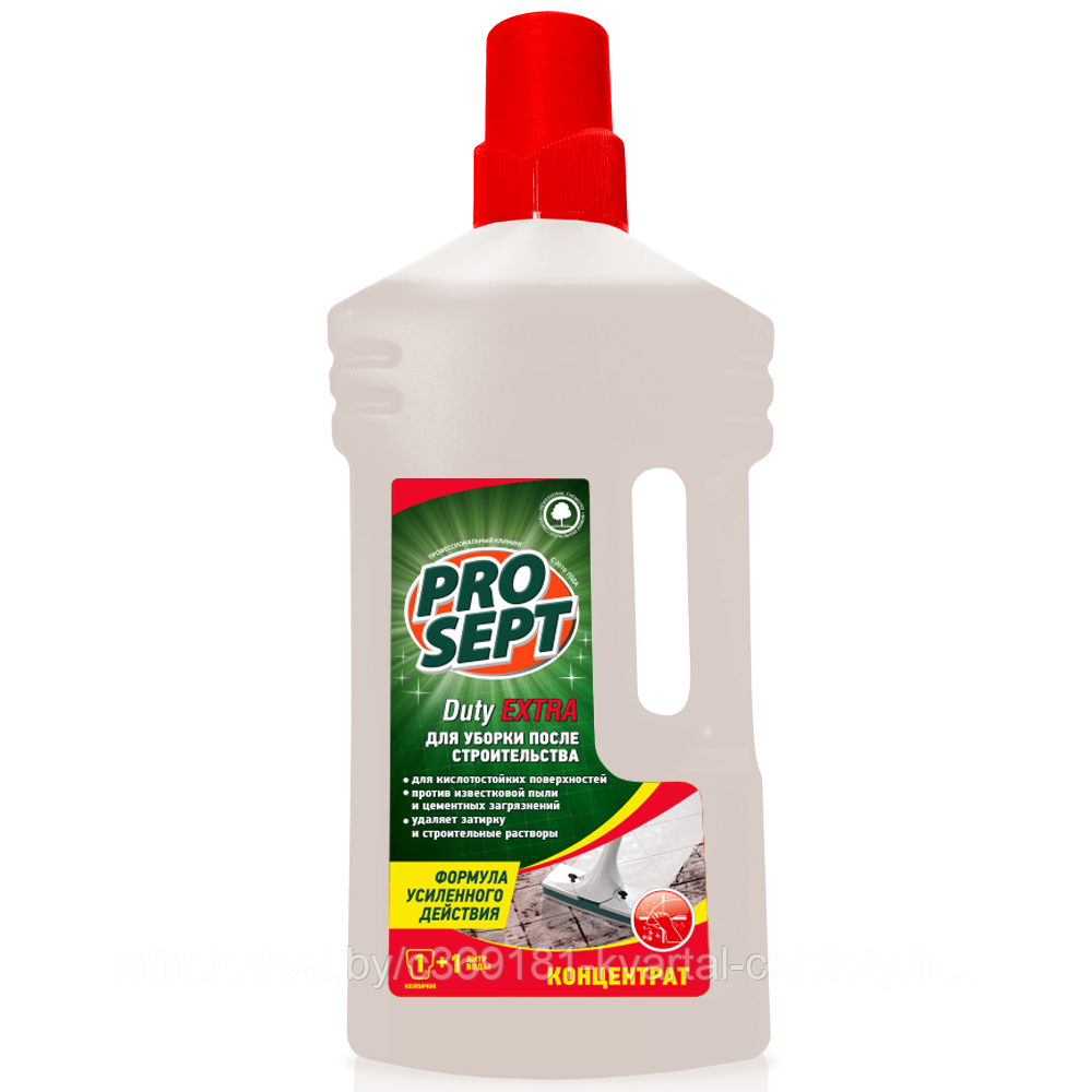 Средство для уборки после строительства Prosept Duty Extra 1л .(кислотное) Конц., 118-1, РФ