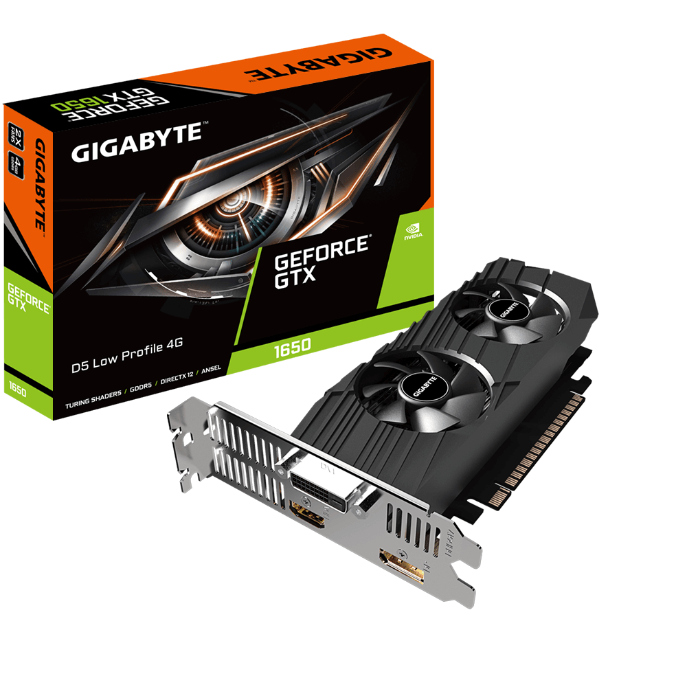 Видеокарта Gigabyte GeForce GTX 1650 D5 Low Profile 4GB GDDR5 GV-N1650D5-4GL