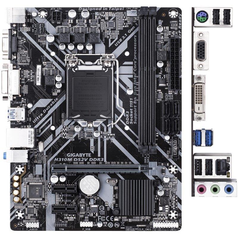 MB Gigabyte H310M H Soc-1151 (H310) PCI-E HDMI 1.4, D-Sub GbLAN SATA MicroATX 2DDR4 RTL