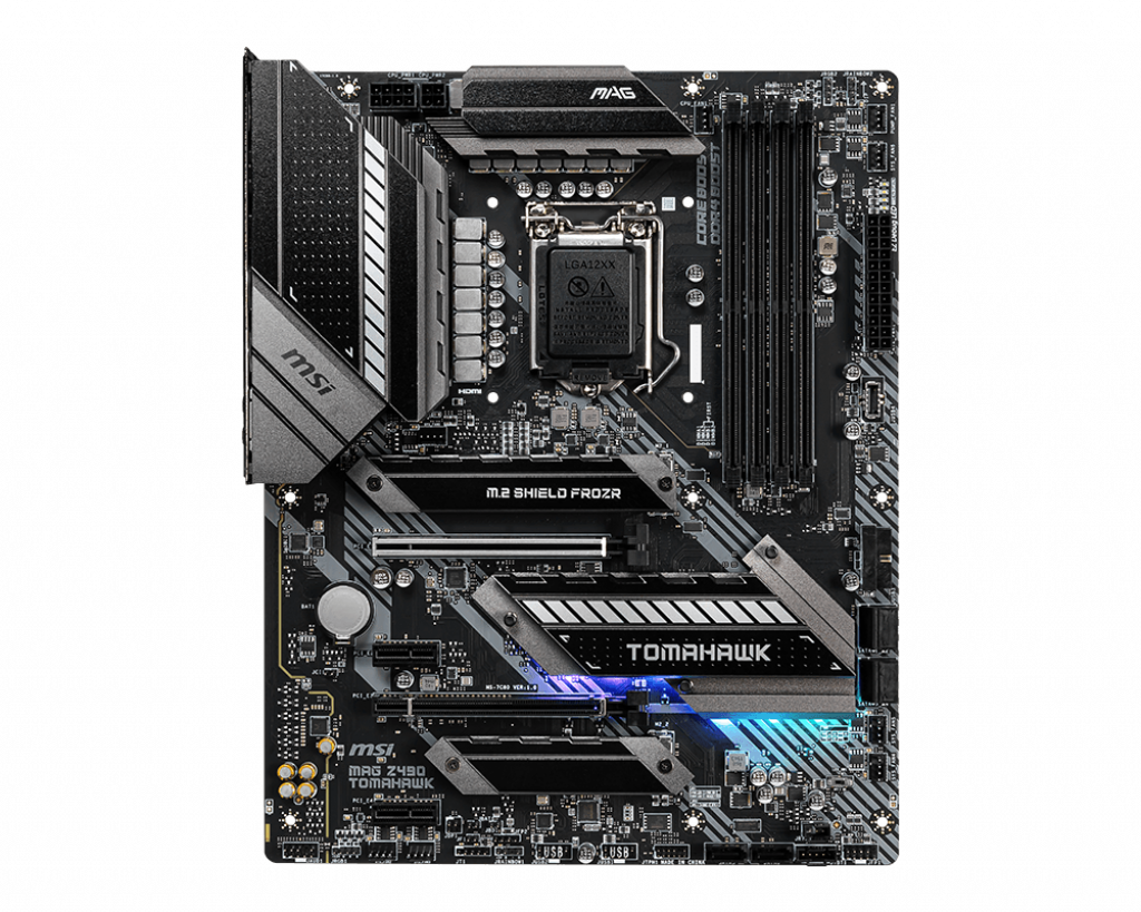 MB MSI MAG Z490 TOMAHAWK Soc-1200 (Z490) 2xPCI-Ex16 3xPCI-Ex1 2xUltra M.2 4xDDR4 4800MHz+ RGB DP+HDMI ATX RTL