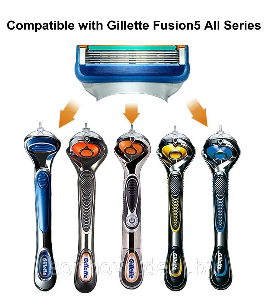 Сменные лезвия для Fusion 5 Proglide Proshield, 5-слойные Безопасные лезвия для ручного бритья для мужчин. - фото 1 - id-p189021627