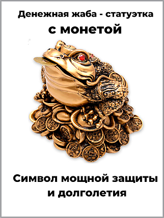 Денежная жаба статуэтка лягушка на монетах 16*16 см, фото 2