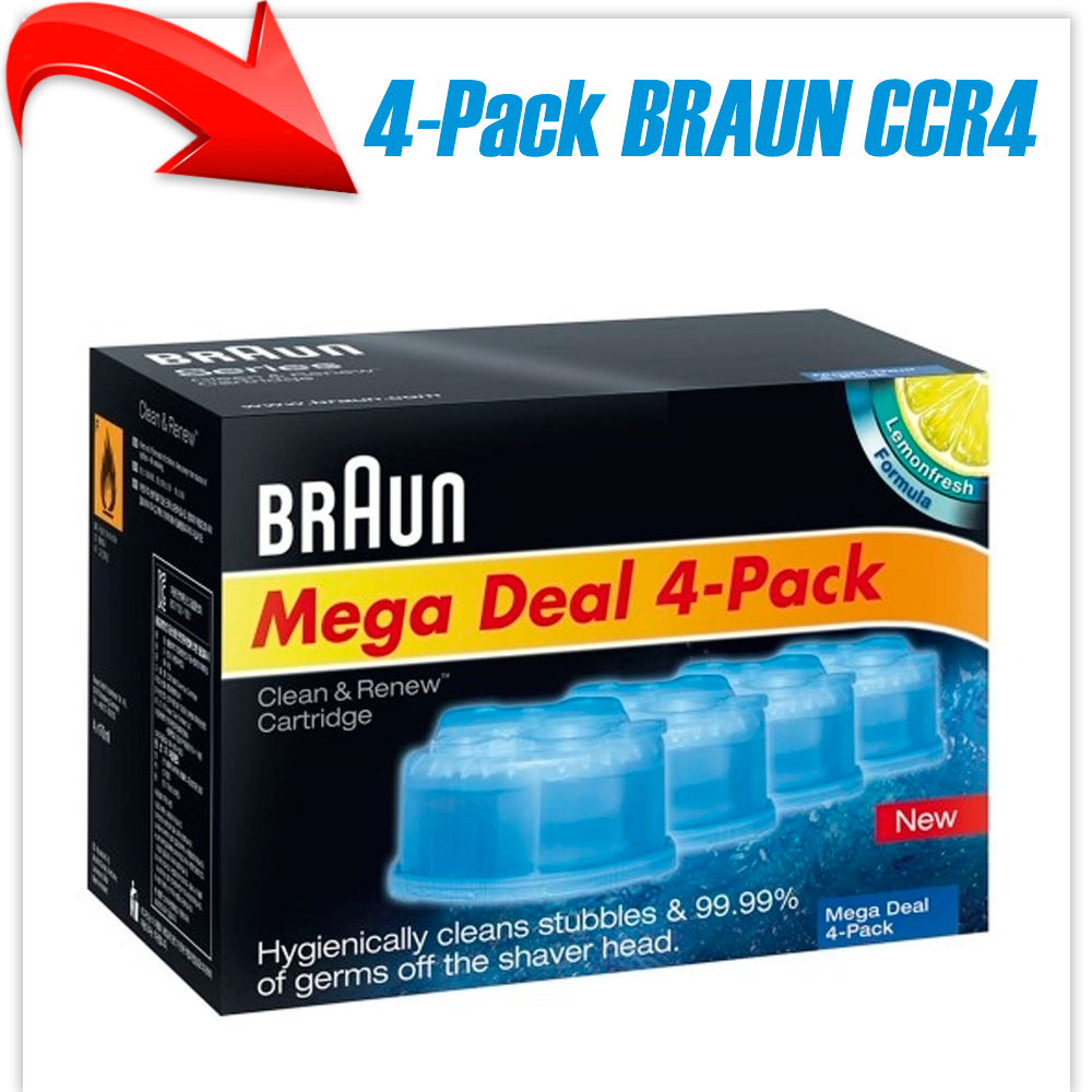 4-Pack BRAUN Clean/Renew Cartridge Картридж для бритвы  BRAUN CCR4