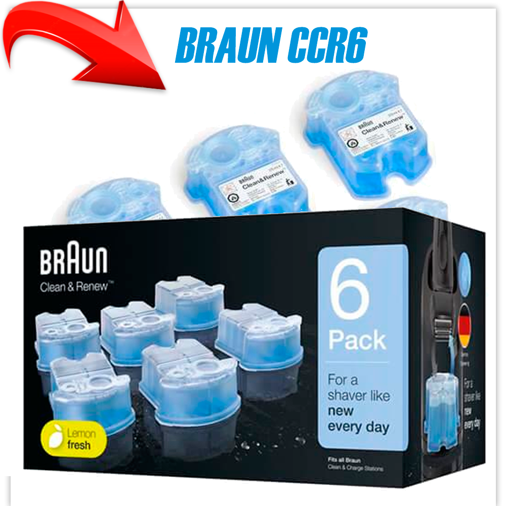 6-Pack BRAUN Clean/Renew Cartridge Картридж для бритвы BRAUN CCR6
