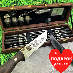 Набор для шашлыка и гриля в чемодане Царский 10 Кизляр России 15 предметов Бизон Brown