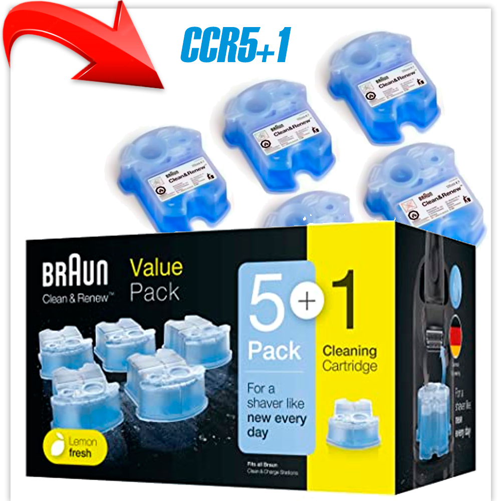 6-Pack BRAUN Clean/Renew Cartridge Картридж для бритвы BRAUN CCR5+1