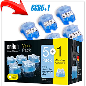 6-Pack BRAUN Clean/Renew Cartridge Картридж для бритвы  BRAUN CCR5+1