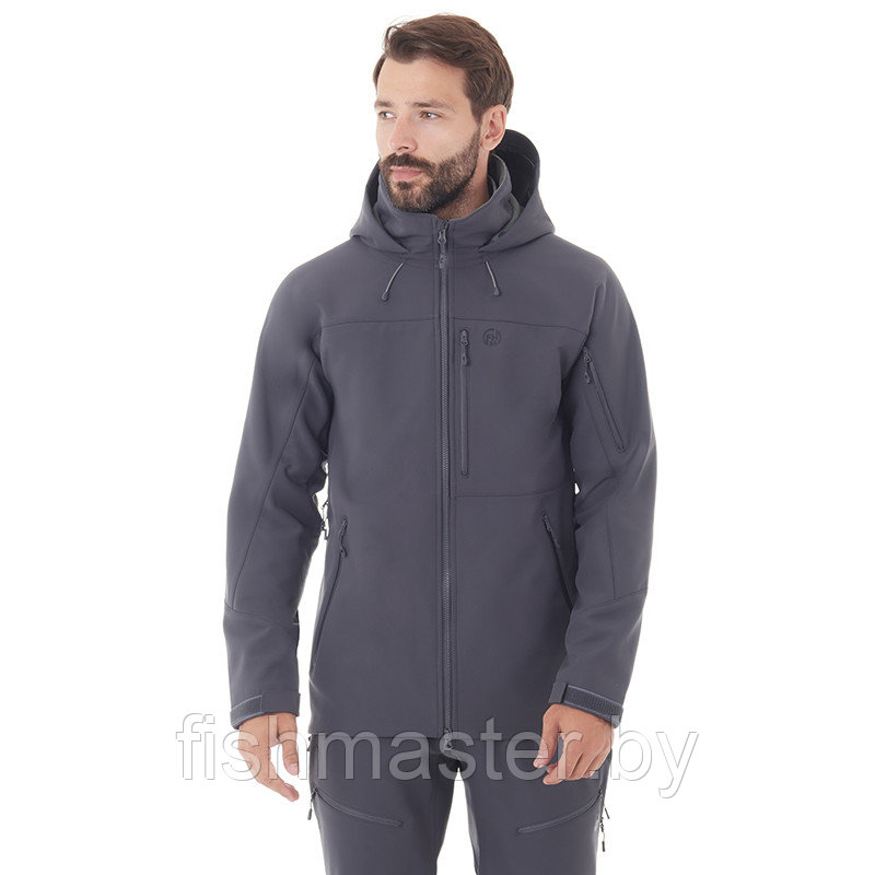 Куртка демисезонная FHM "Stream" ткань Softshell покрытие DWR Серый, 4XL - фото 5 - id-p189025453