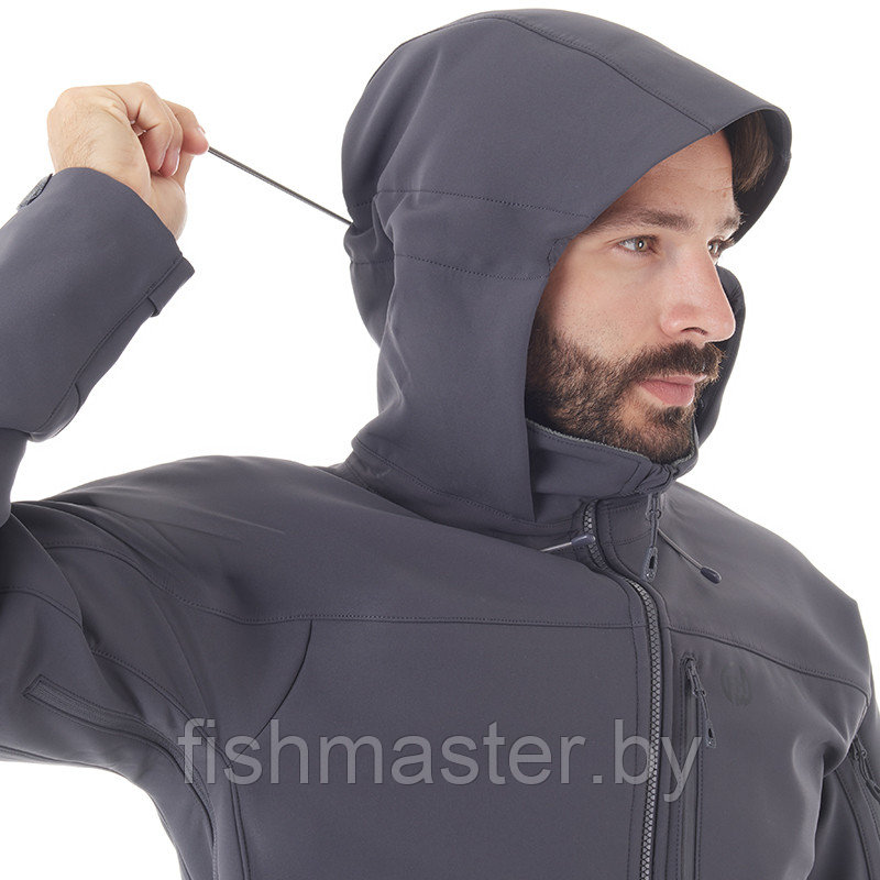 Куртка демисезонная FHM "Stream" ткань Softshell покрытие DWR Серый, 3XL - фото 6 - id-p189025452