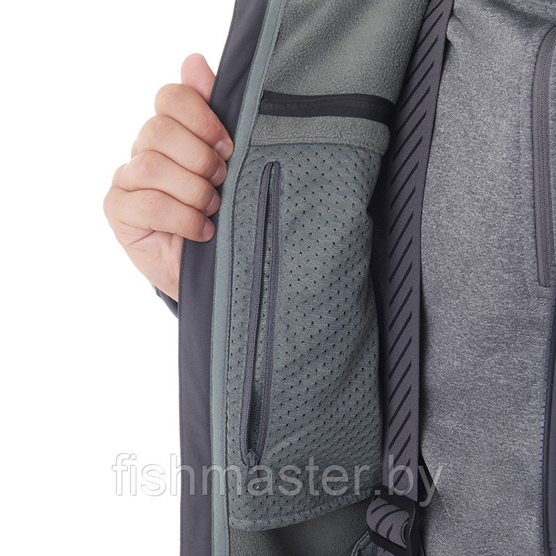 Куртка демисезонная FHM "Stream" ткань Softshell покрытие DWR Серый, M - фото 7 - id-p189025455
