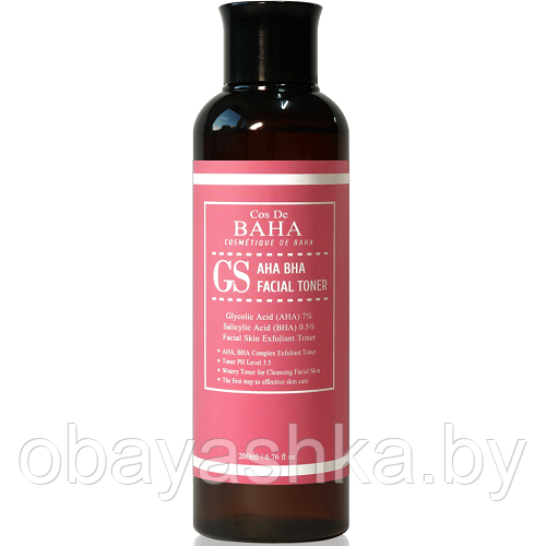 Тонер-эксфолиант с кислотами для проблемной кожи Cos de Baha AHA/BHA GS Toner - фото 1 - id-p189031063