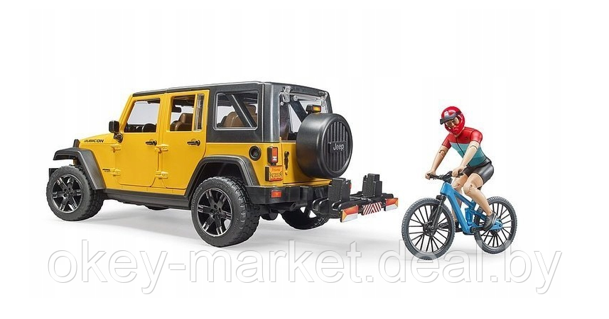 Игрушка Внедорожник Jeep Wrangler Rubicon с велосипедом и фигуркой Bruder 02543 - фото 5 - id-p189031264