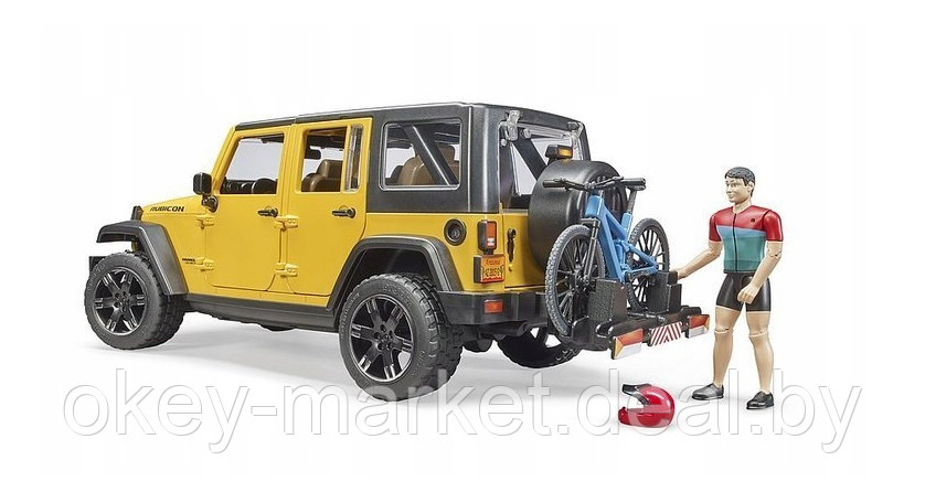 Игрушка Внедорожник Jeep Wrangler Rubicon с велосипедом и фигуркой Bruder 02543 - фото 7 - id-p189031264