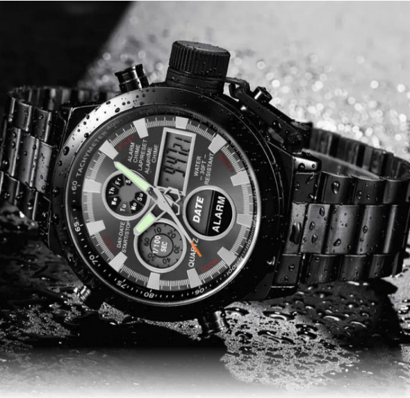 Мужские армейские часы AMST с металлическим ремешком (Реплика) - фото 8 - id-p189031270