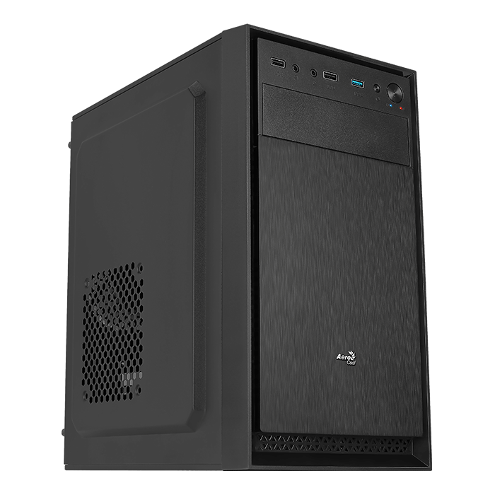 Корпус MicroATX Aerocool CS-104-S-BK-v2 500W (ECO-500W) USB 3.0 x 2 + USB 2.0 x 1,120mm FAN incl.