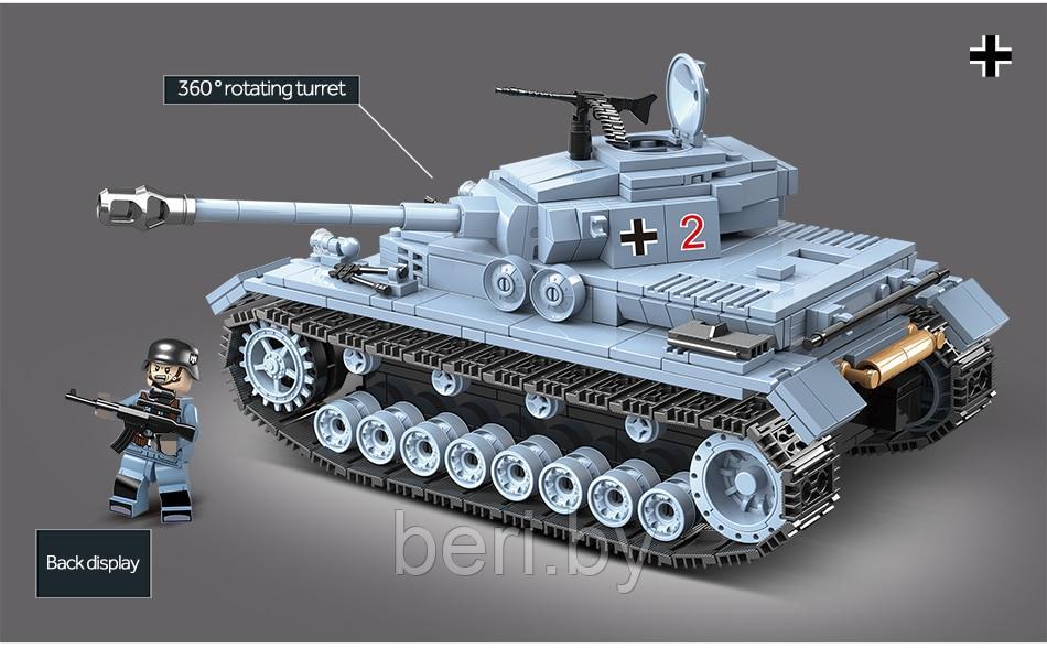 100069 Конструктор Quanguan "Танк Panzerkampfwagen IV", 716 деталей, аналог LEGO - фото 6 - id-p189032407