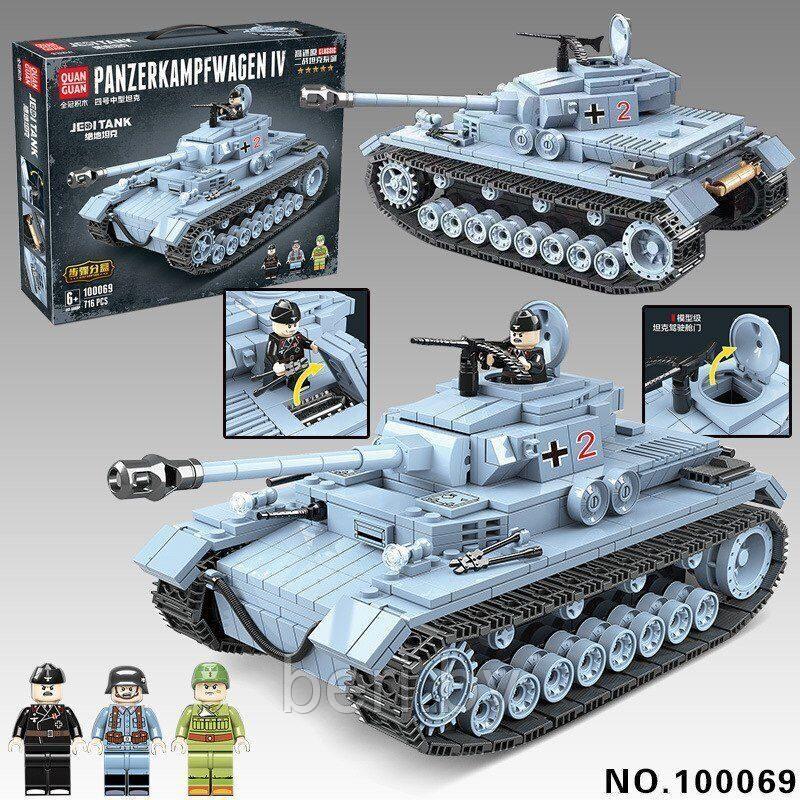 100069 Конструктор Quanguan "Танк Panzerkampfwagen IV", 716 деталей, аналог LEGO - фото 9 - id-p189032407