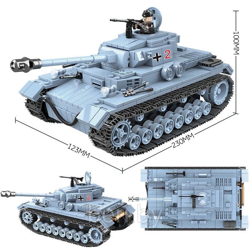 100069 Конструктор Quanguan "Танк Panzerkampfwagen IV", 716 деталей, аналог LEGO - фото 3 - id-p189032407