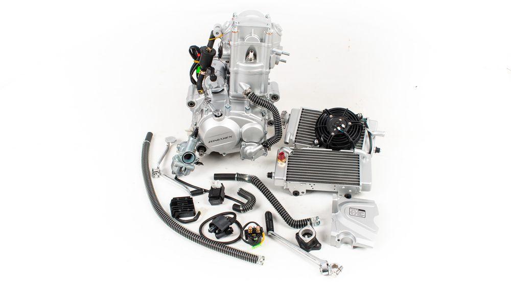 Двигатель 250см3 169MM CB250 (69x65) Zongshen 2 клапана/водянка, полный комплект+радиаторы - фото 1 - id-p189032881
