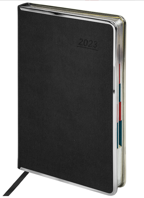 Ежедневник датированный 2023 А5 148х218 мм GALANT "Infinity", под кожу, черный