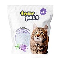 Наполнитель FOUR PETS силикагелевый с ароматом лаванды, 7,6 л.