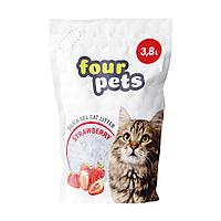 Наполнитель FOUR PETS силикагелевый с ароматом клубники, 3,8 л.