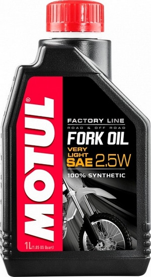 Масло для вилок мотоциклов Motul FORK OIL FACTORY LINE VERY LIGHT 2.5W 100%-синтетическое, 1 литр - фото 1 - id-p189040534