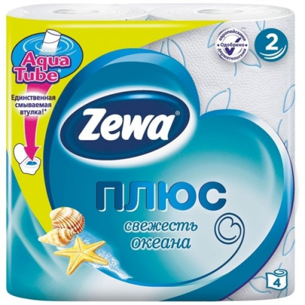 Бумага туалетная "ZewaПлюс" с цветным рисунком и нежным ароматом сирени, двухслойная, 4рул/уп.(работаем с юр - фото 1 - id-p113243508