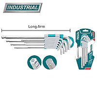 Набор ключей шестигранных со сферической головкой 1,5-10 мм длинных TOTAL THT106291 (9 шт)
