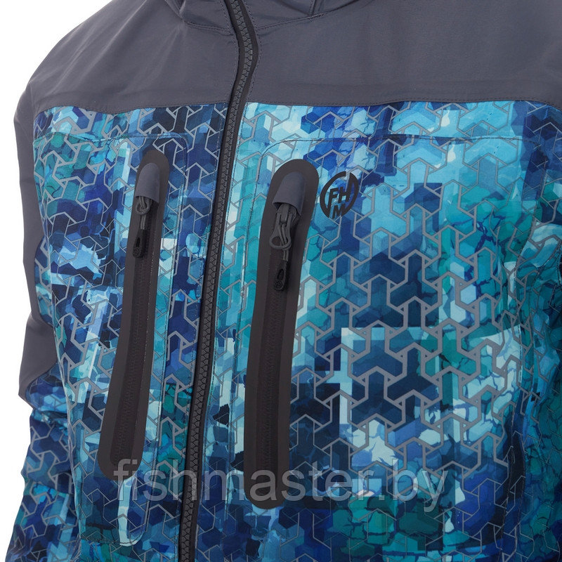 Куртка FHM Guard цвет Принт голубой/Серый мембрана Dermizax (Toray) Япония 3 слоя 20000/10000 - фото 6 - id-p111164752