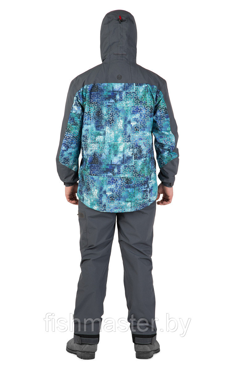 Куртка FHM "Gale" 2 слоя 20000/10000 Принт голубой/Серый L - фото 3 - id-p138839808