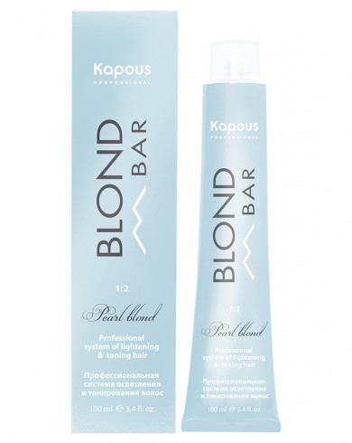 Kapous Крем-краска для волос с экстрактом жемчуга Blondbar 100 мл,1012 Пепельный перламутровый
