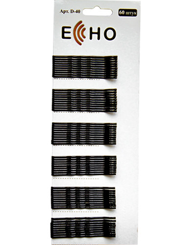 ECHO Невидимки черные D-41 5 см длинна на планшетке белой - фото 1 - id-p189043625
