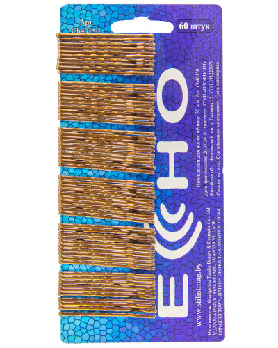 ECHO Невидимки для волос бронзовые CH40150 50 мм (60 шт на планшетке) - фото 1 - id-p189043615