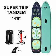 Доска SUP Board надувная (Сап Борд) семейная Aqua Marina Super Trip Tandem 14.0