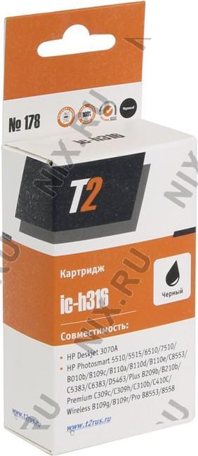 Картридж T2 ic-h316 (№178) Black для HP DJ 3070A, PS 7510/B8553/C5383/C6383/D5463