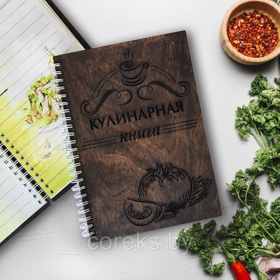 Кулинарная книга в деревянной обложке №4 - фото 1 - id-p157669964