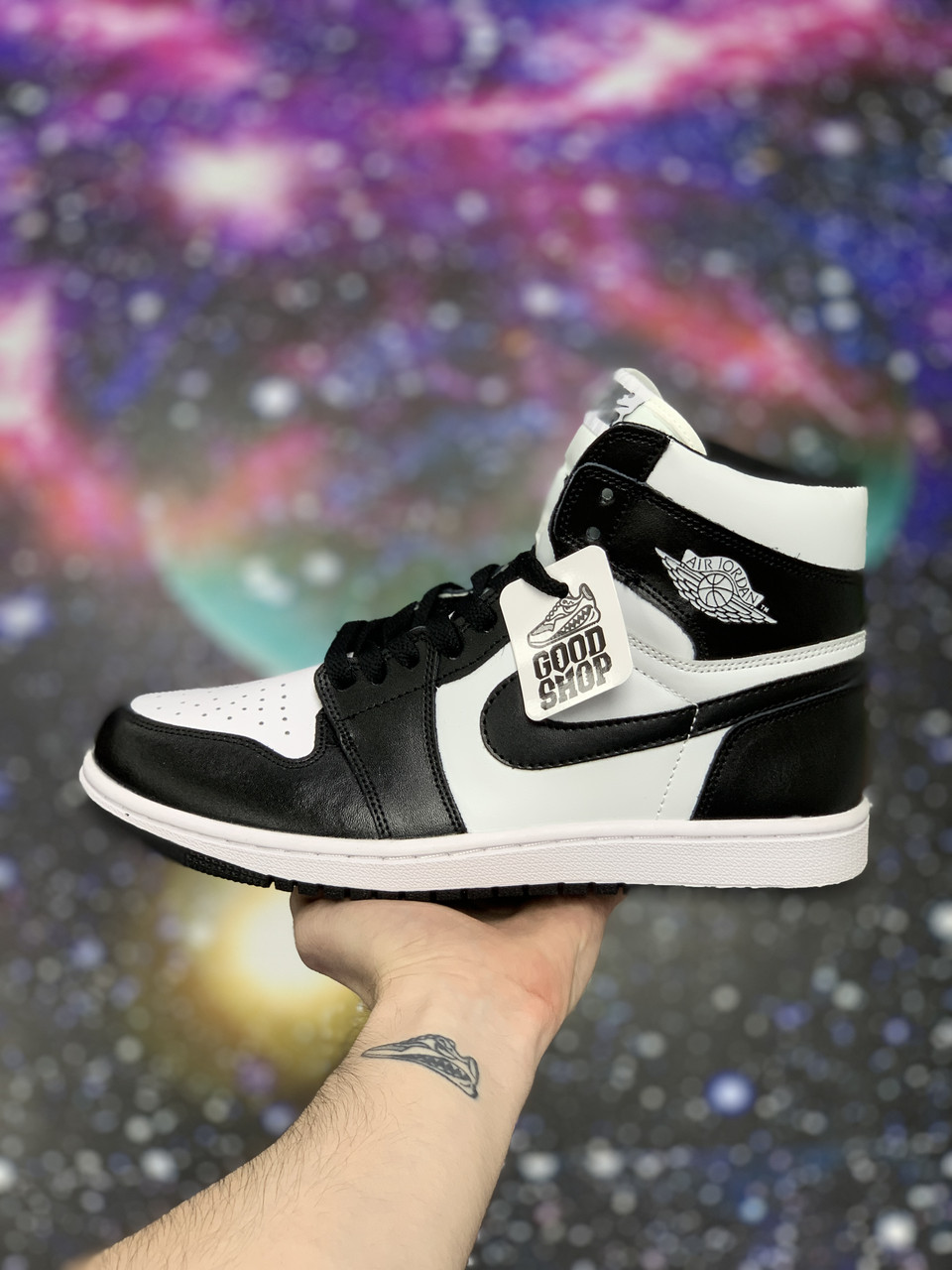 Кроссовки Air Jordan 1 High Black White - фото 1 - id-p143084864