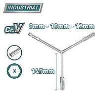 Ключ торцевой Y-образный 8-10-12 мм TOTAL THYSW081012
