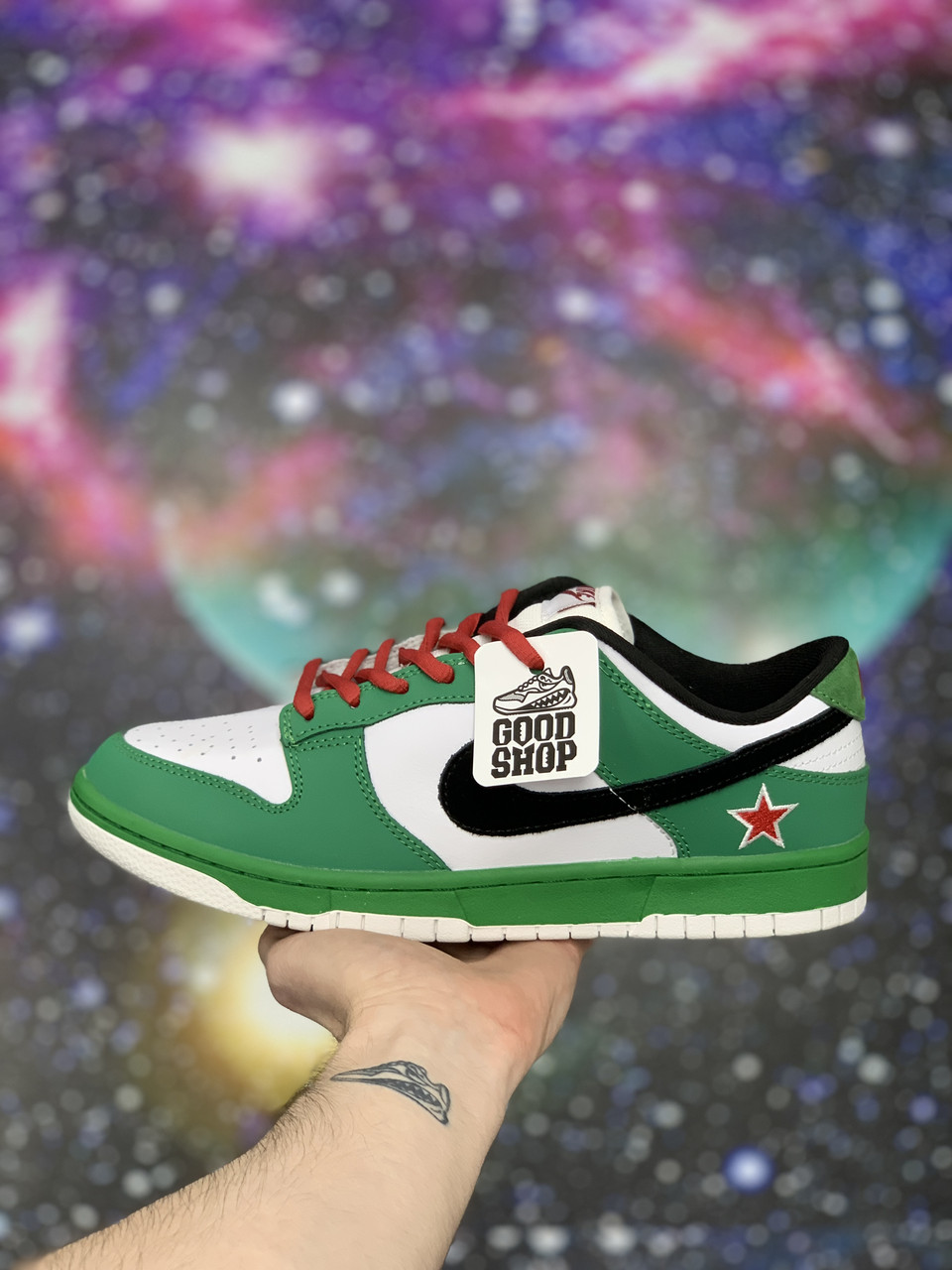 Кроссовки Nike Dunk Low Pro SB Heineken Green White Black