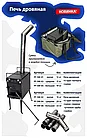 Печь дровяная "Следопыт" средняя (с экранами, угловыми трубами и грибком), фото 2