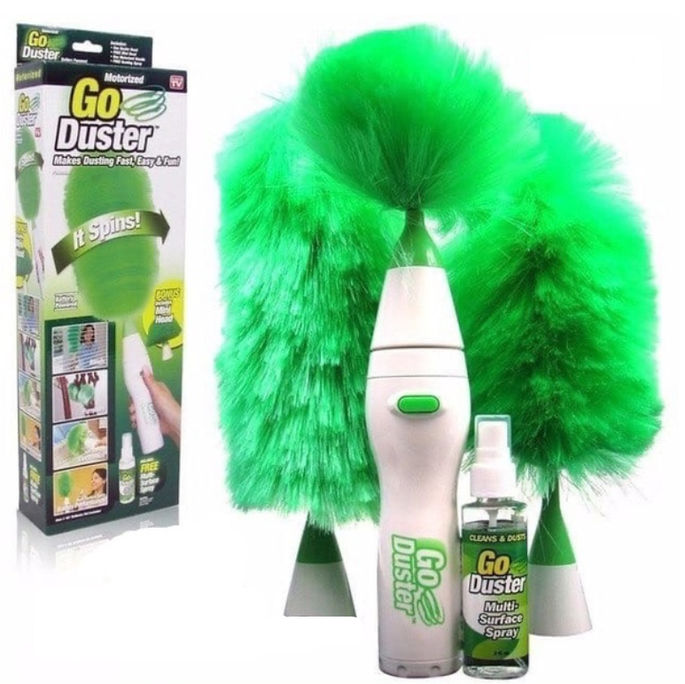 Электрическая вращающаяся щетка-метелка для  удления пыли Go Duster (Гоу Дастер)