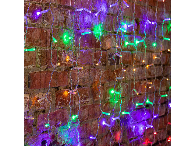 Гирлянда уличная "Светодиодный дождь" 2х3м, постоянное свечение, 230 В, диоды мульти, 448 LED (Применяется для - фото 1 - id-p189082381