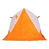 Палатка зимняя СЛЕДОПЫТ 2-скатная, 180х180х150 см  Oxford 210D PU 1000, цв. бело-оранж., фото 4