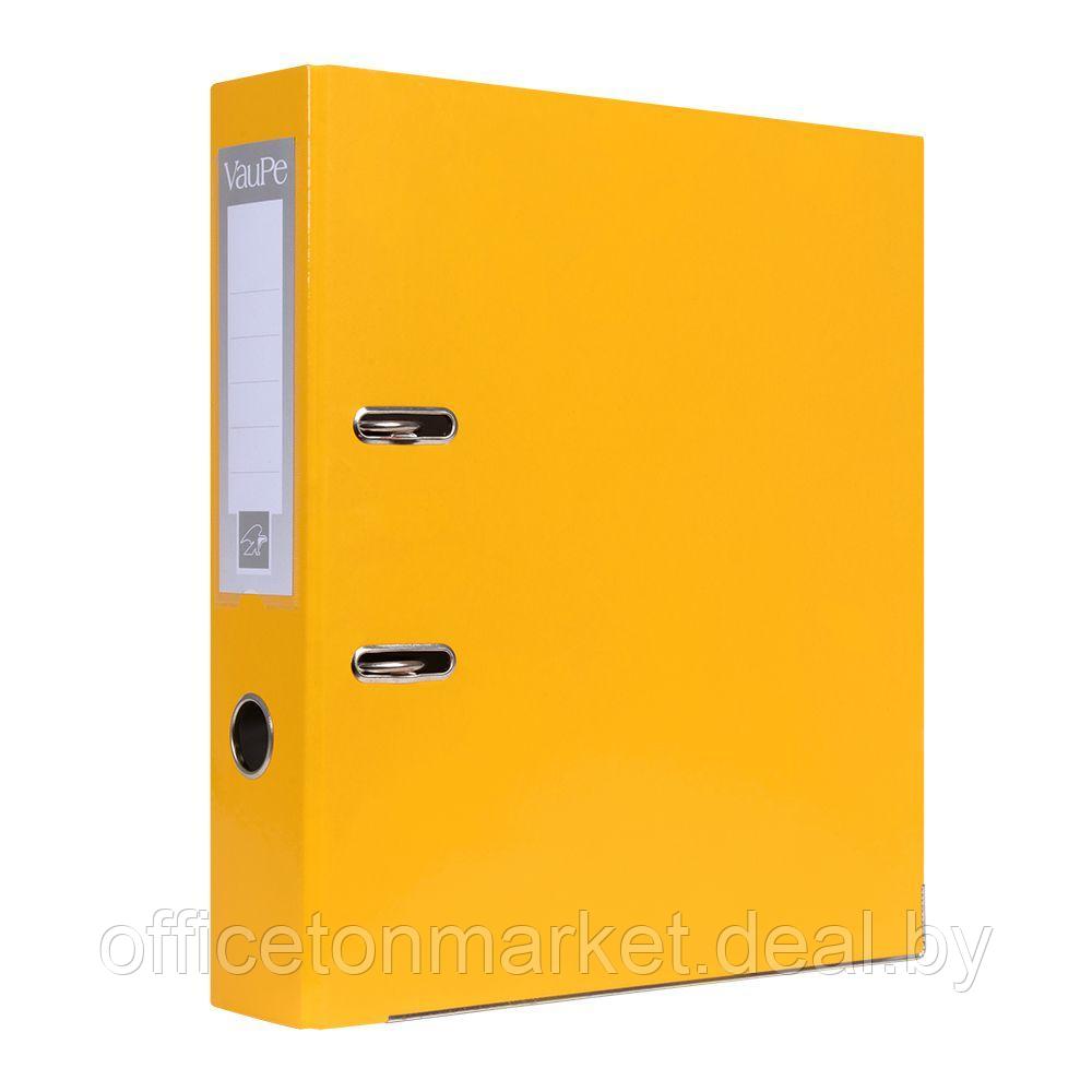 Папка-регистратор "VauPe", А4, 75 мм, ламинированный картон, желтый